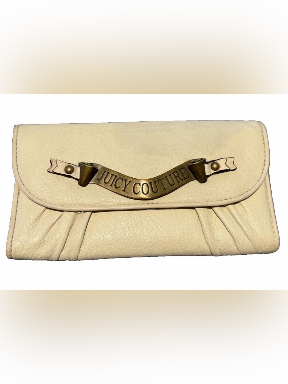 Stunning Vintage Cream Colored Billfold By Juicy Courture, Made In LA!